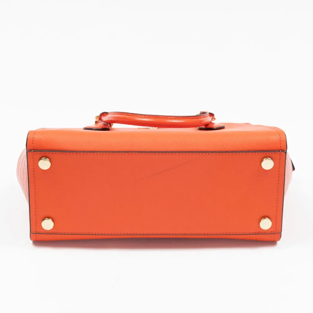 MICHAEL Michael Kors Marilyn Leather Satchel Orange 220017 - Picture 7 of 7